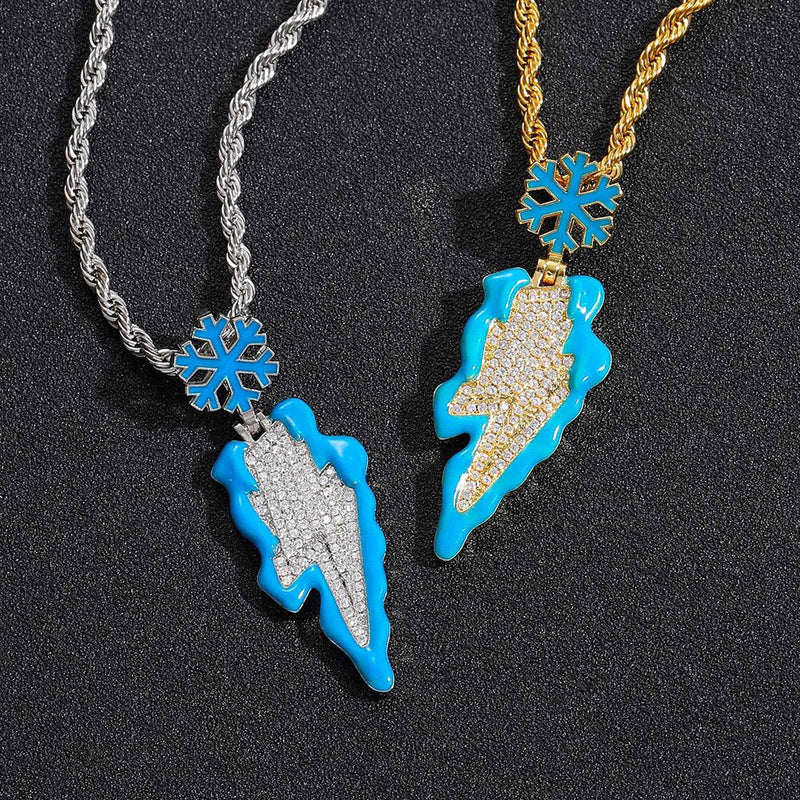 Iced Lightning Pendant 14K - ICECI