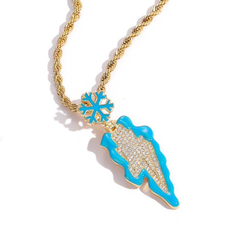 Iced Lightning Pendant 14K - ICECI