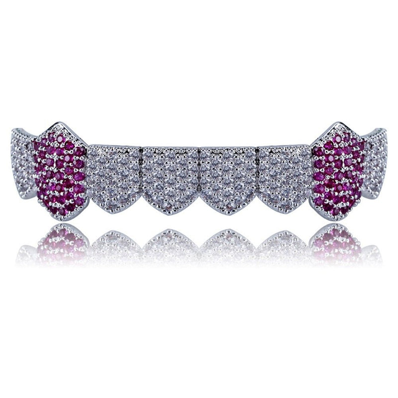 Iced Two Tone Purple Fangs Bottom Grillz 14K - ICECI