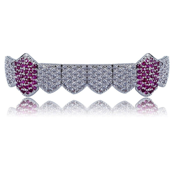 Iced Two Tone Purple Fangs Bottom Grillz 14K - ICECI