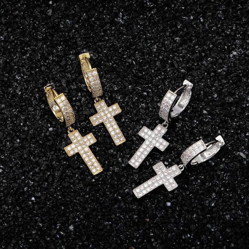 ICY CROSS DROP EARRINGS 18K - ICECI