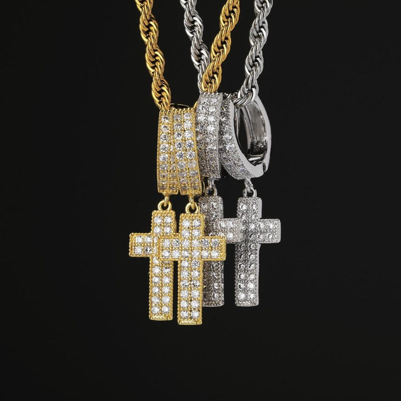 ICY CROSS DROP EARRINGS 18K - ICECI