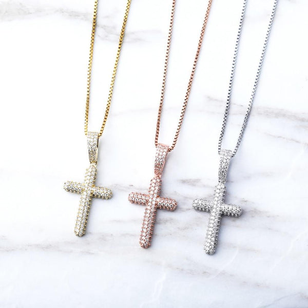 ICY CROSS PENDANT 14K X STERLING SILVER - ICECI