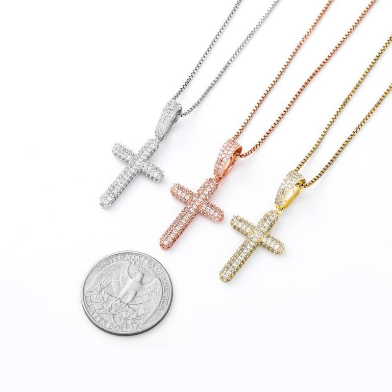 ICY CROSS PENDANT 14K X STERLING SILVER - ICECI
