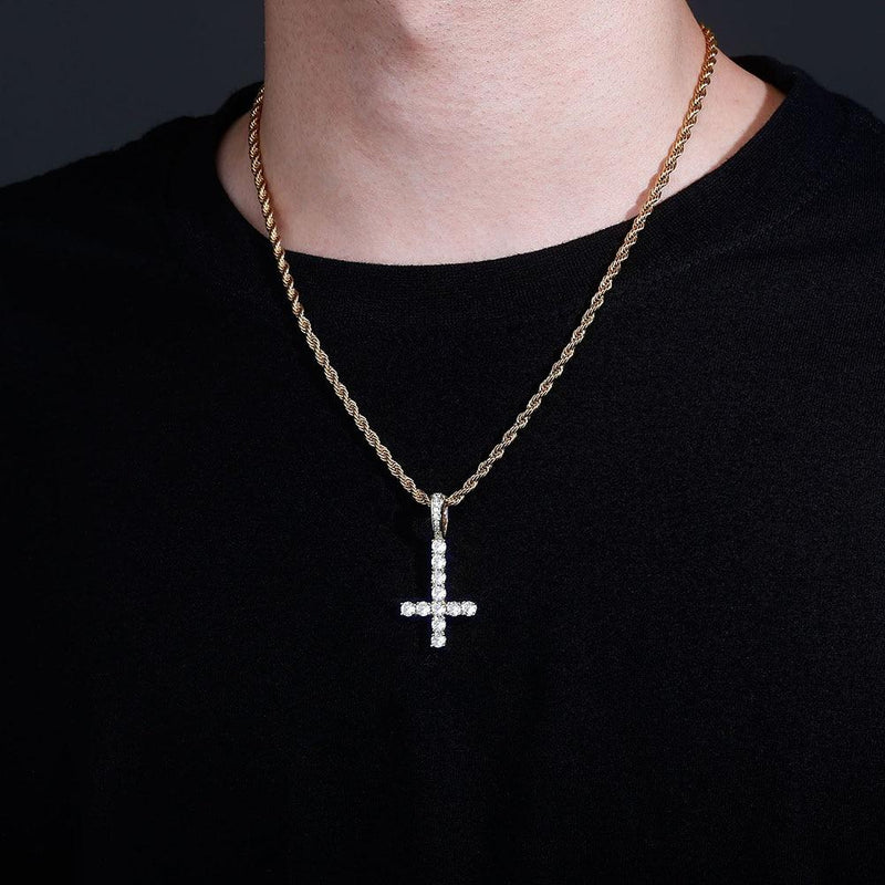 Buy Upside Down Inverted Cross Necklace With Trident , 666 Number of the  Beast Black Metal Jewelry for Men , Best Gift for Dark Satanic Witches  Online in India - Etsy