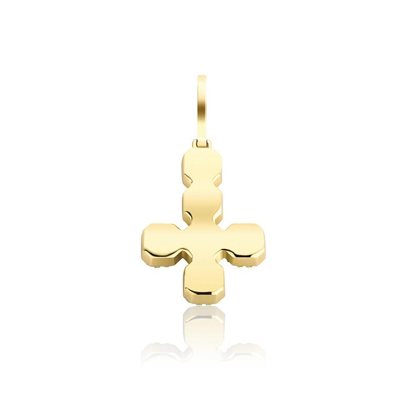 INVERTED GEMSTONE CROSS PENDANT 14K - ICECI