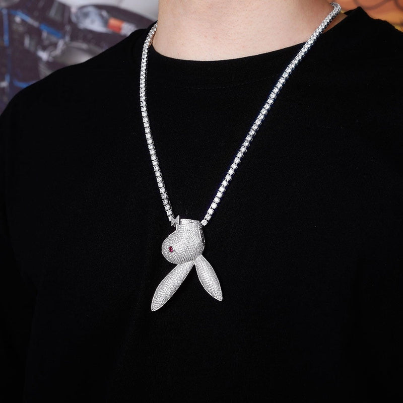 Inverted Playboi Bunny Pendant 18K - ICECI