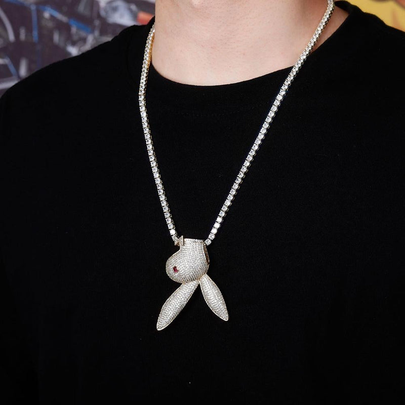 Inverted Playboi Bunny Pendant 18K - ICECI