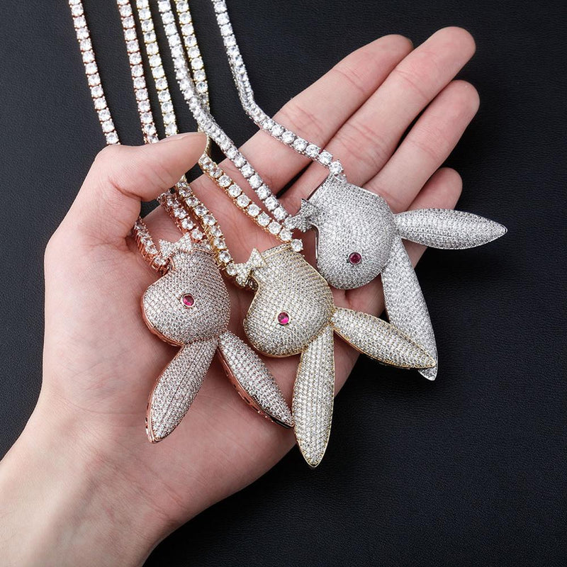 Inverted Playboi Bunny Pendant 18K - ICECI