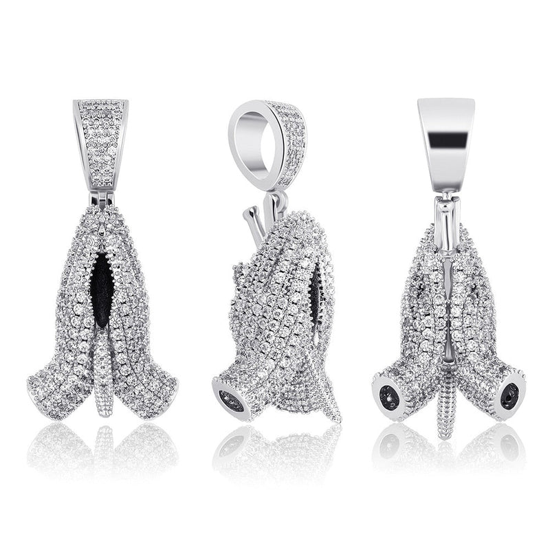 Knife Praying Hands Pendant 14K - ICECI
