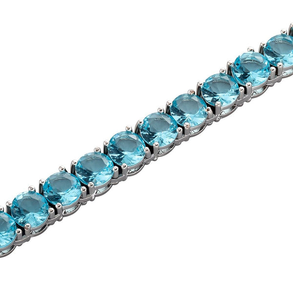 Light Blue Tennis Bracelet 14K - ICECI