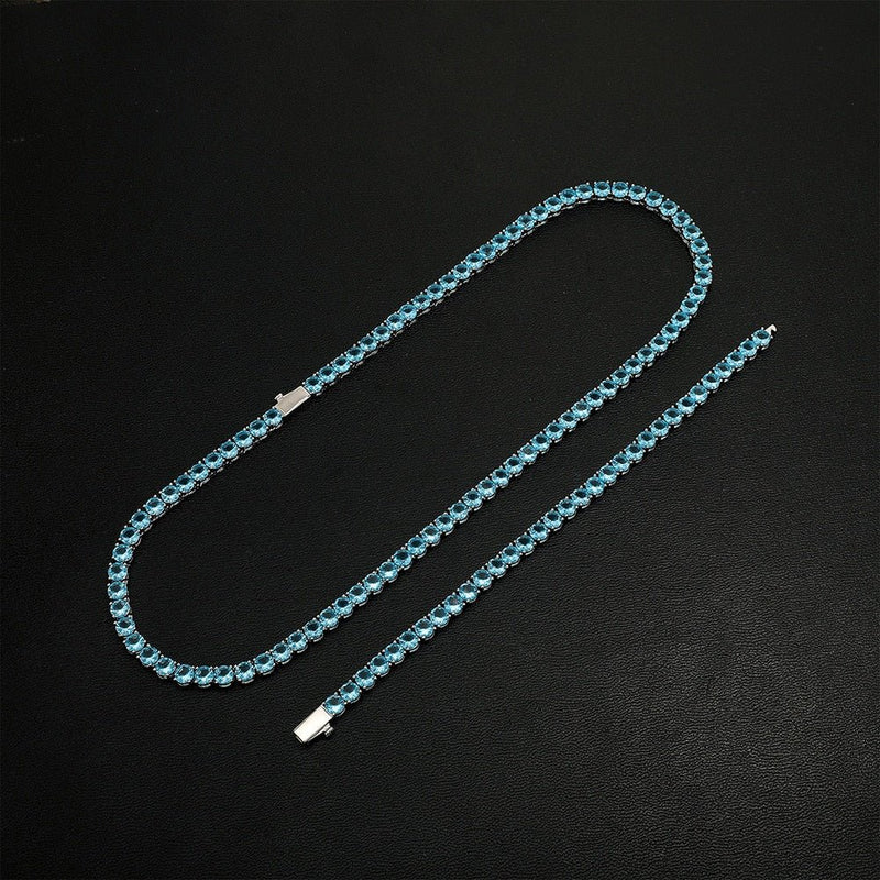 Light Blue Tennis Bracelet 14K - ICECI