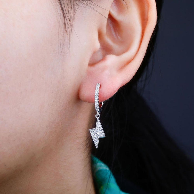 LIGHTNING BOLT DROP EARRINGS 14K - ICECI