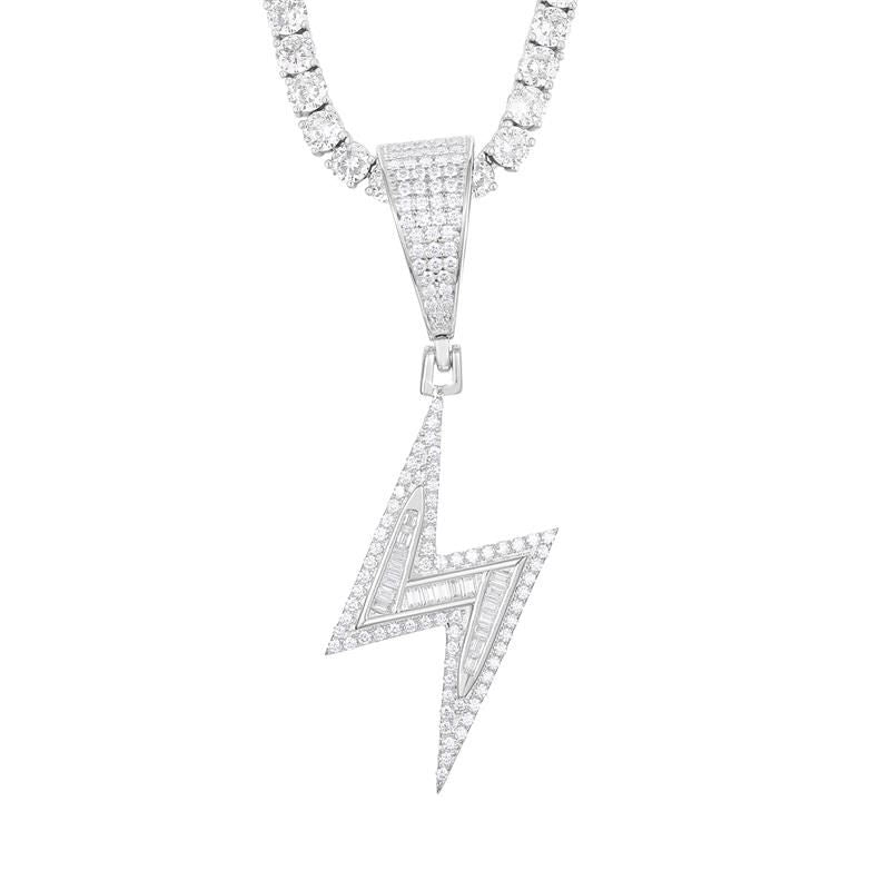 Lightning Bolt Pendant 18K x Moissanite - ICECI