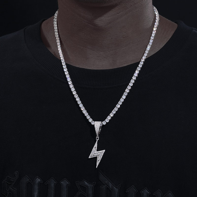 Lightning Bolt Pendant 18K x Moissanite - ICECI