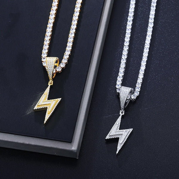 Lightning Bolt Pendant 18K x Moissanite - ICECI