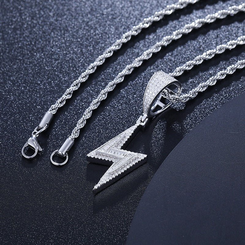 Lightning Bolt Pendant 18K x Moissanite - ICECI