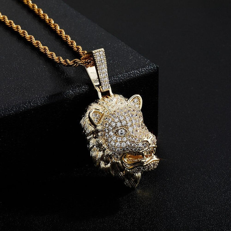 LION HEAD PENDANT 14K - ICECI