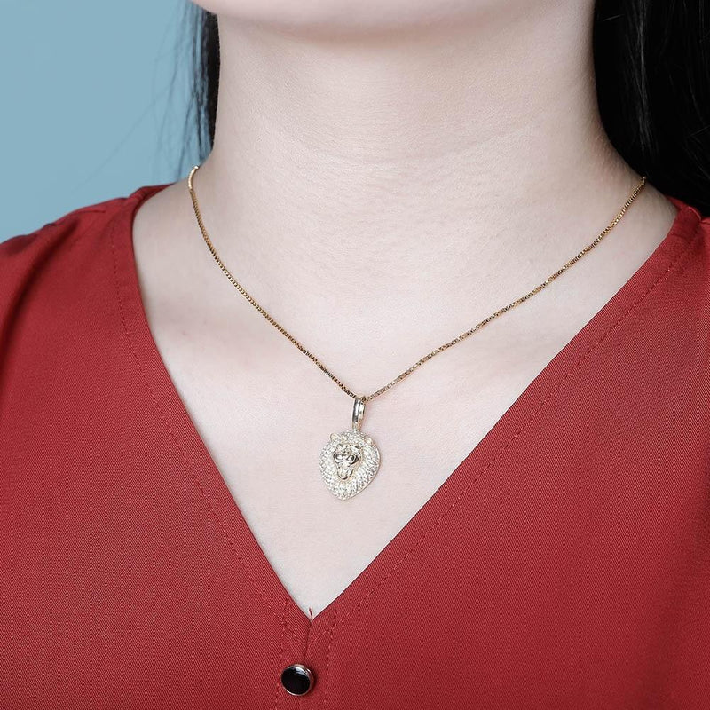 LION PENDANT 14K X STERLING SILVER - ICECI