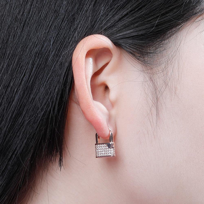 LOCK EARRINGS 14K - ICECI