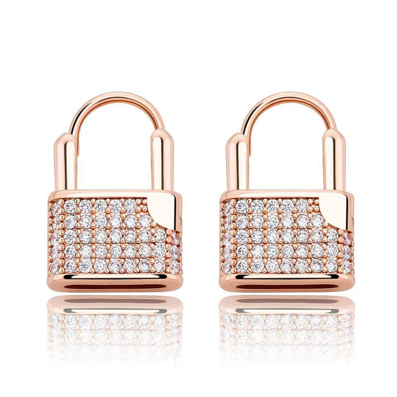 LOCK EARRINGS 14K - ICECI