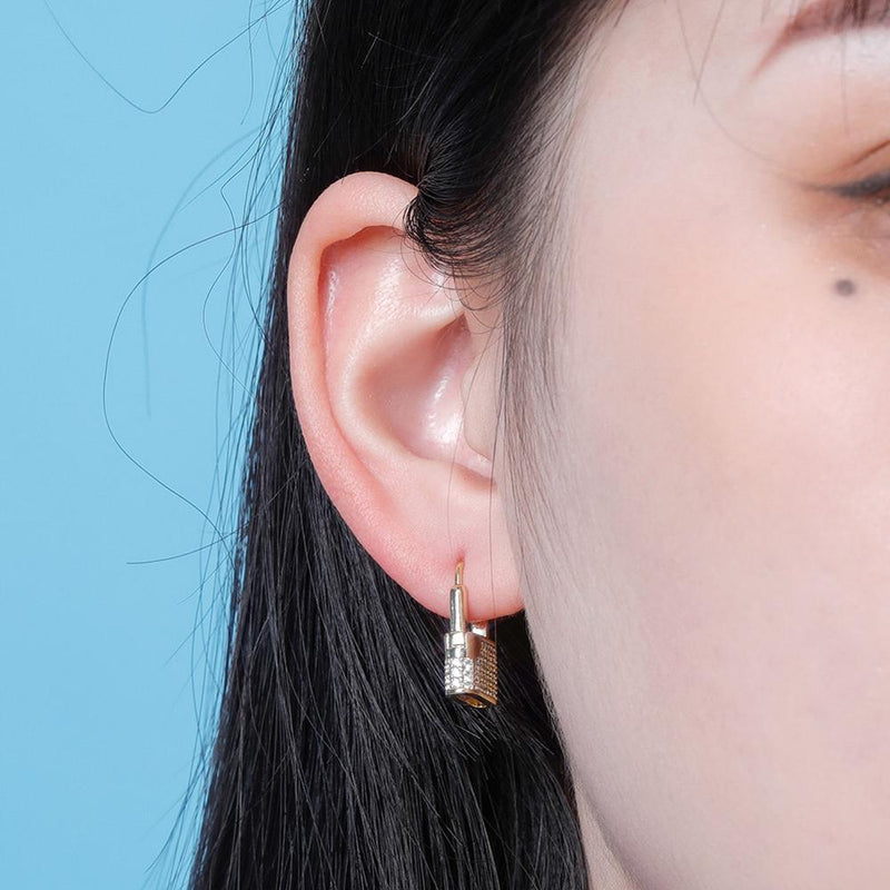 LOCK EARRINGS 14K - ICECI