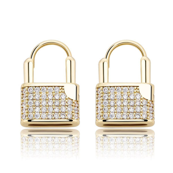 LOCK EARRINGS 14K - ICECI