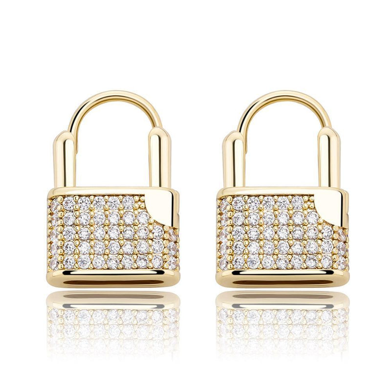 LOCK EARRINGS 14K - ICECI