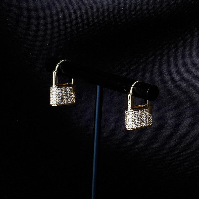 LOCK EARRINGS 14K - ICECI