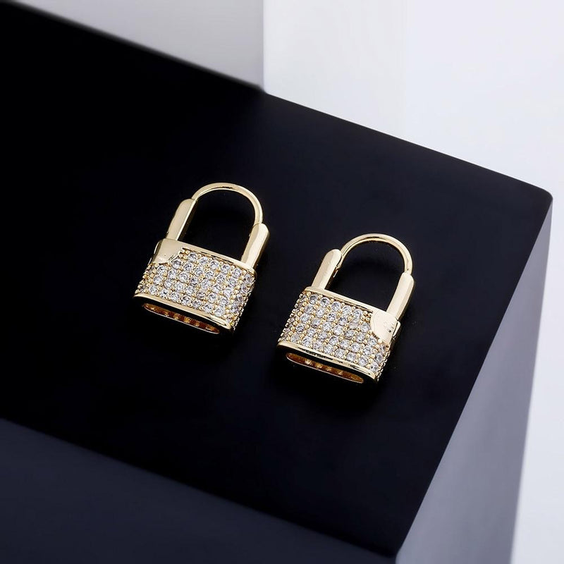 LOCK EARRINGS 14K - ICECI