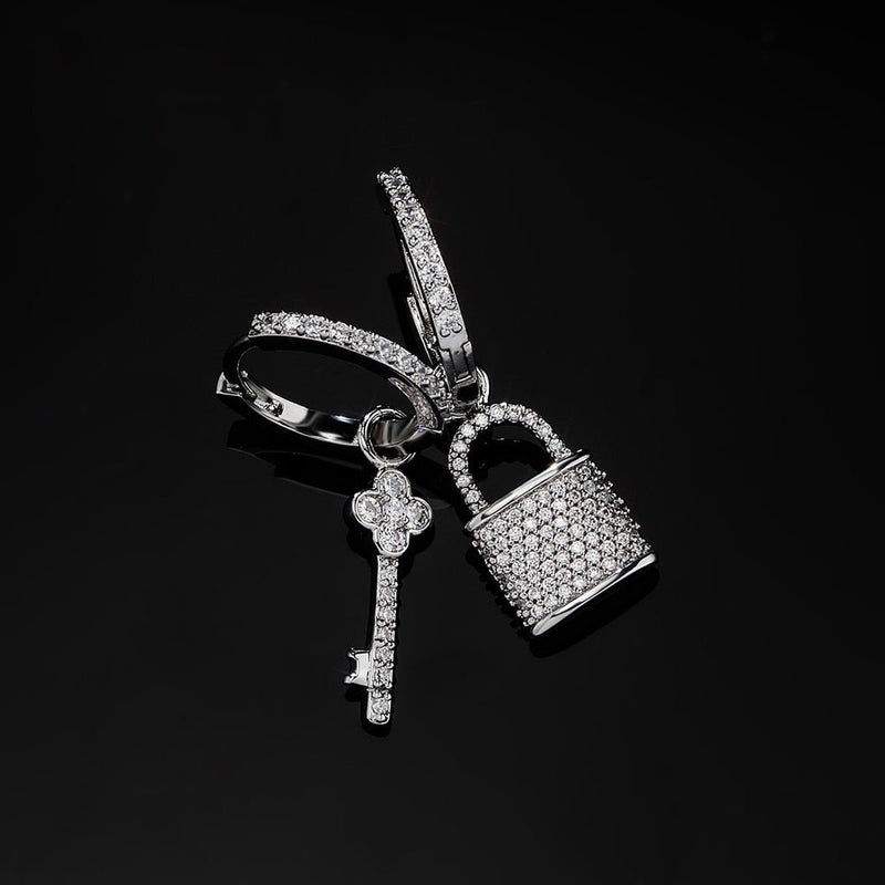 Lock & Key Drop Earrings 14K - ICECI