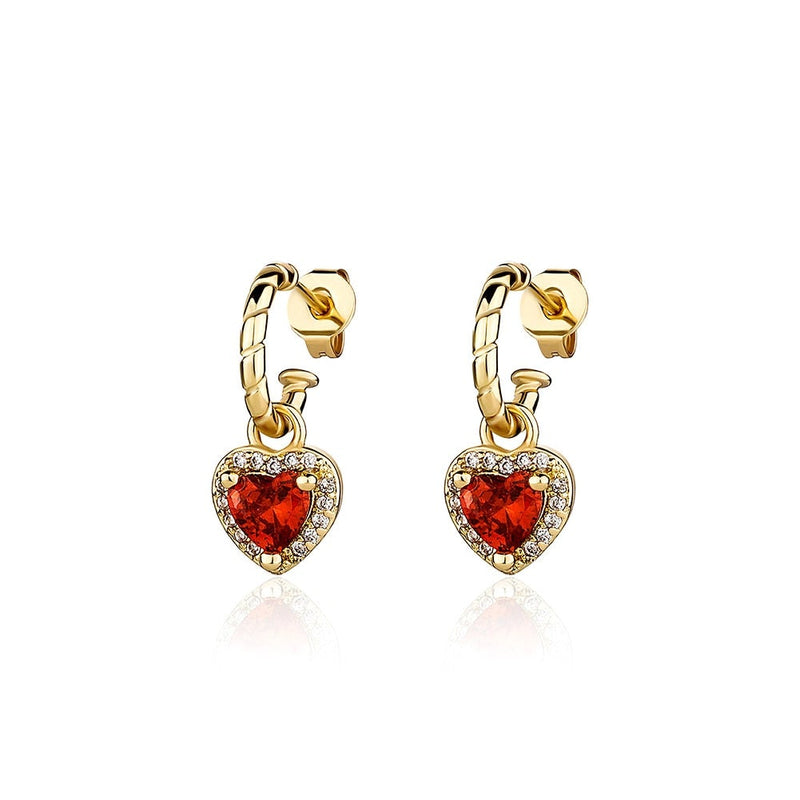 Luxe Halo Heart Drop Earrings 14K - ICECI