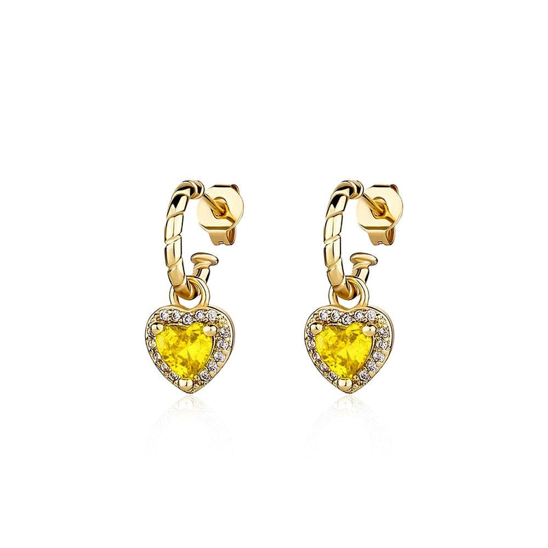 Luxe Halo Heart Drop Earrings 14K - ICECI