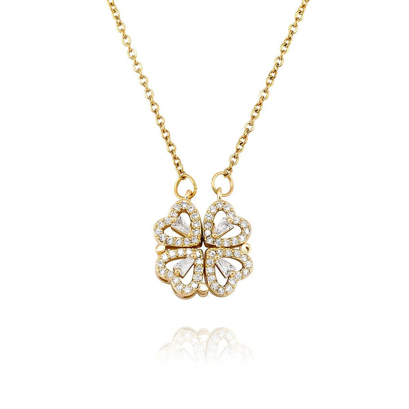 Magnetic Four Leaf Clover Pendant 14K - ICECI