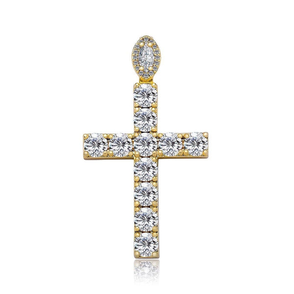 Marquise Bail Cross Pendant 14K - ICECI