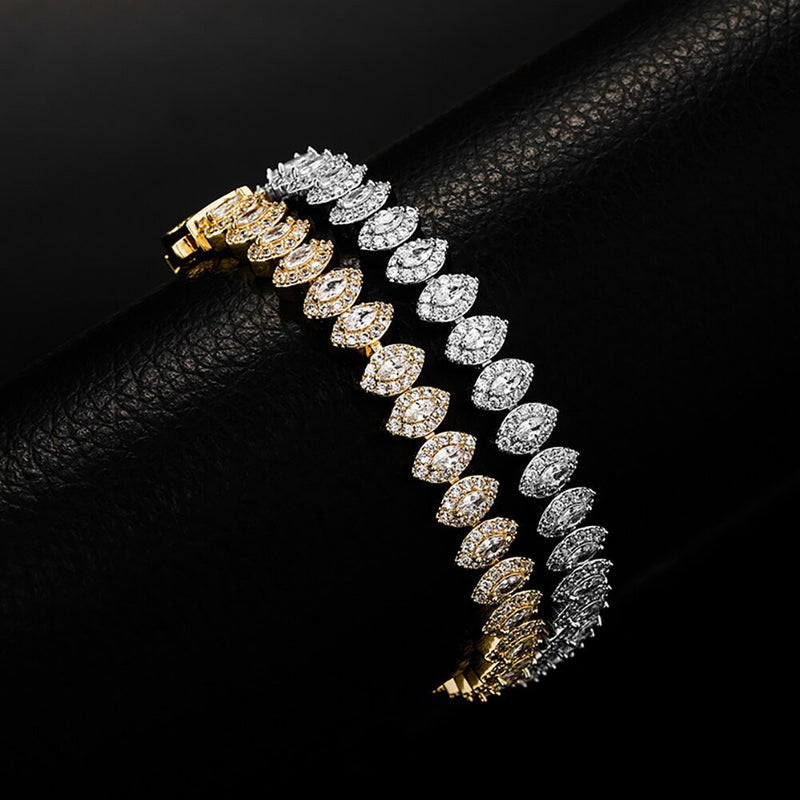 Marquise Cut Cluster Tennis Bracelet 14K - ICECI