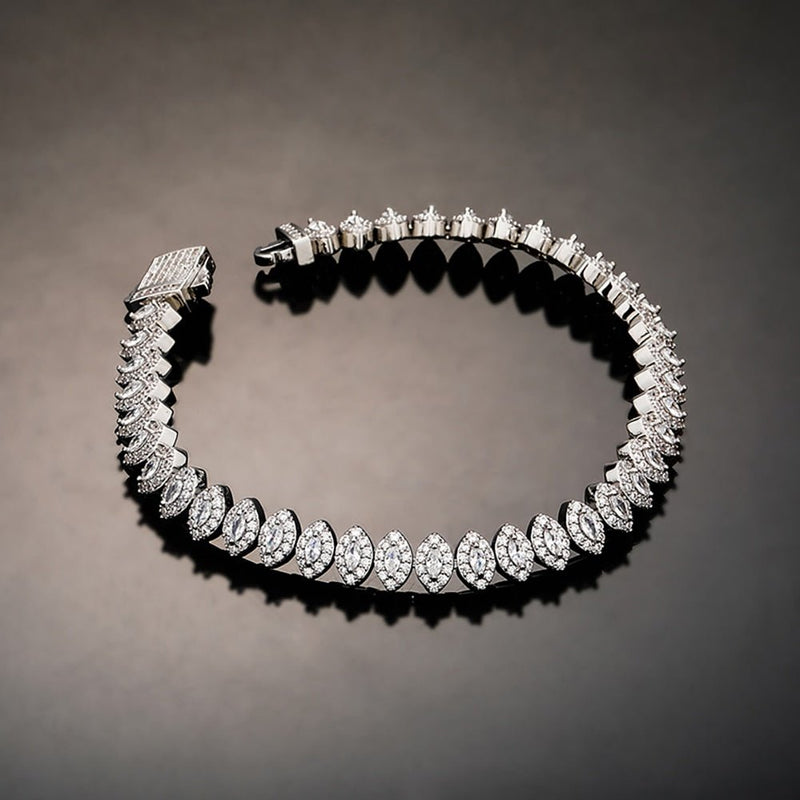 Marquise Cut Cluster Tennis Bracelet 14K - ICECI