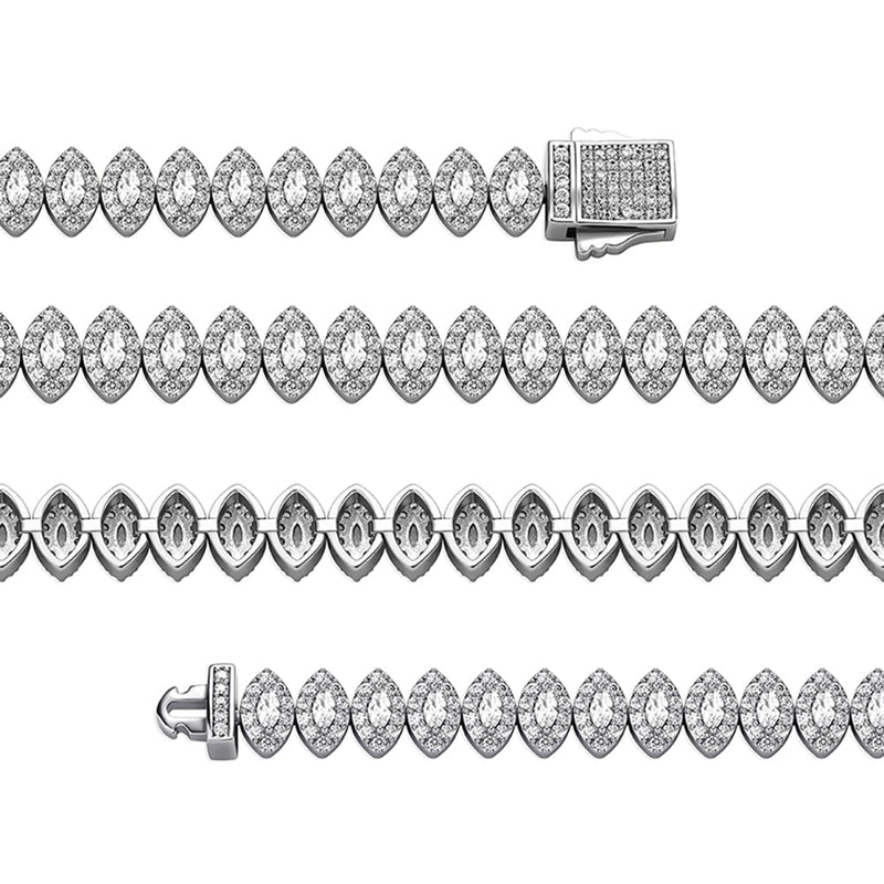 Marquise Cut Cluster Tennis Bracelet 14K - ICECI