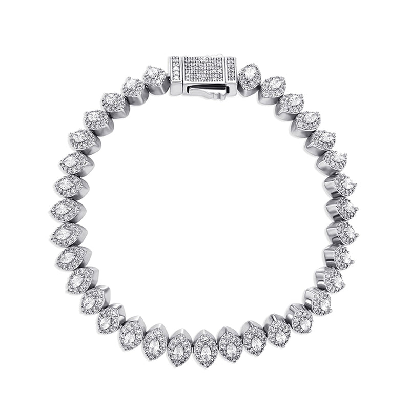 Marquise Cut Cluster Tennis Bracelet 14K - ICECI