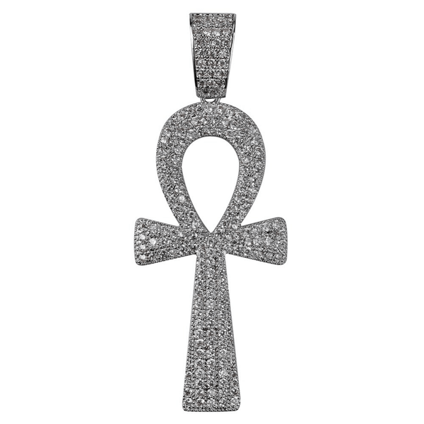 Micro Pave Ankh Cross Pendant 18K - ICECI