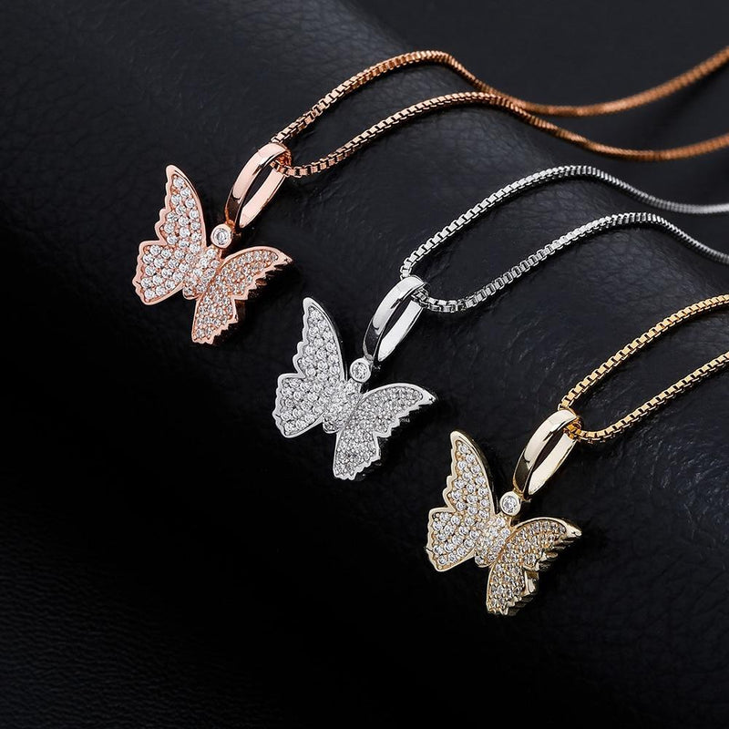 MINI BUTTERFLY PENDANT 14K X STERLING SILVER - ICECI