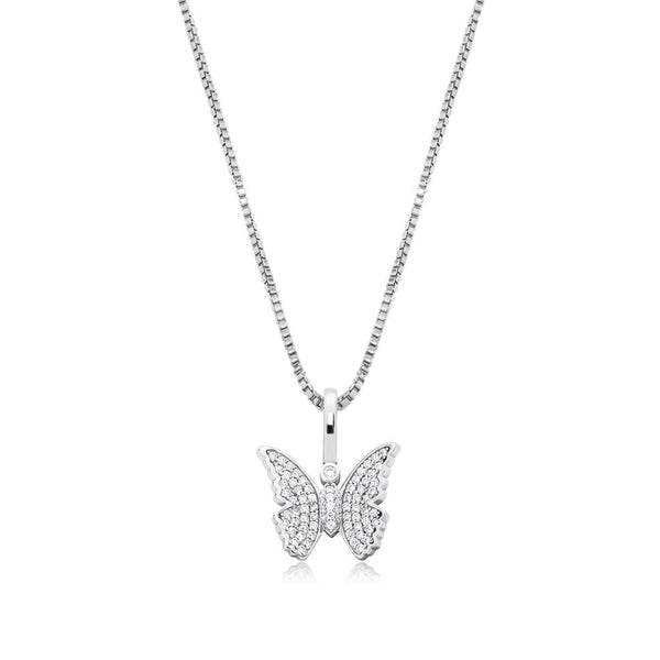 MINI BUTTERFLY PENDANT 14K X STERLING SILVER - ICECI