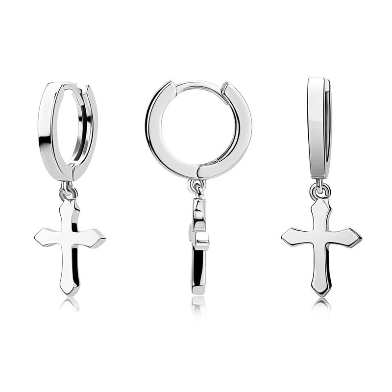 Minimalist Cross Drop Earrings 14K - ICECI