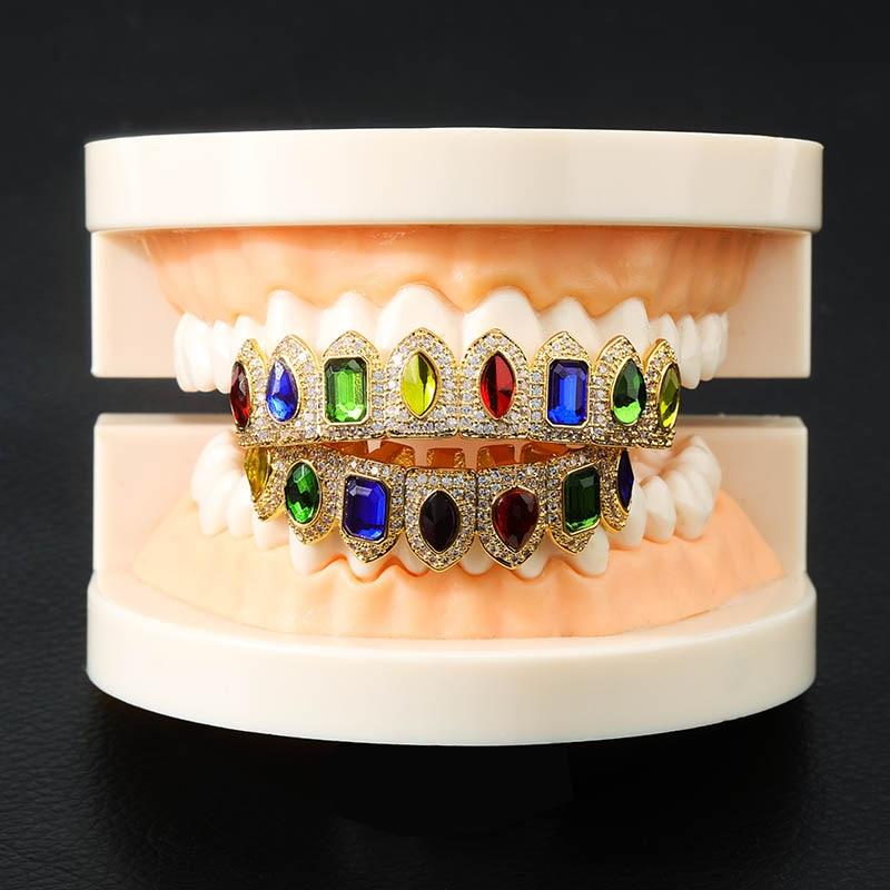 MIX GEMSTONES GRILLZ 14K - ICECI