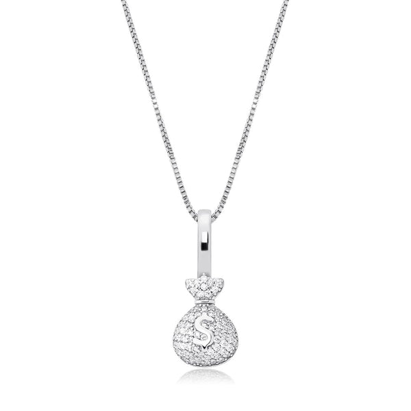 MONEY BAG PENDANT 14K X STERLING SILVER - ICECI