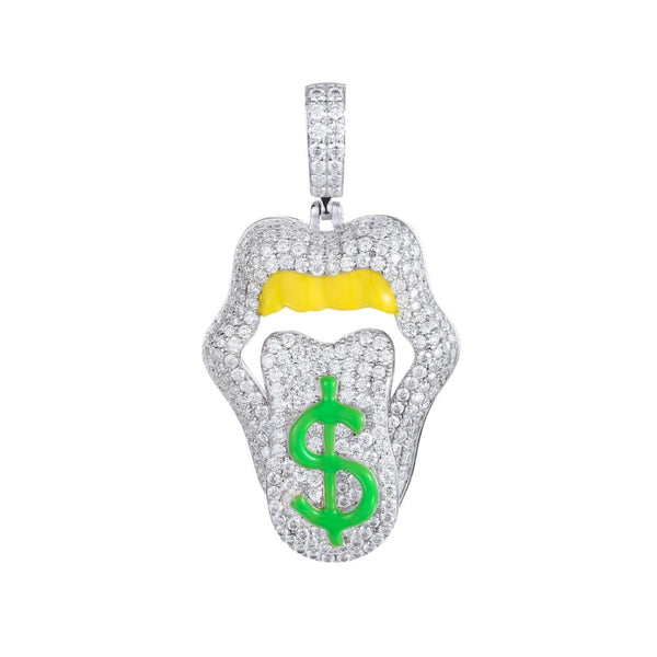 Money Mouth Pendant 18K x Moissanite - ICECI