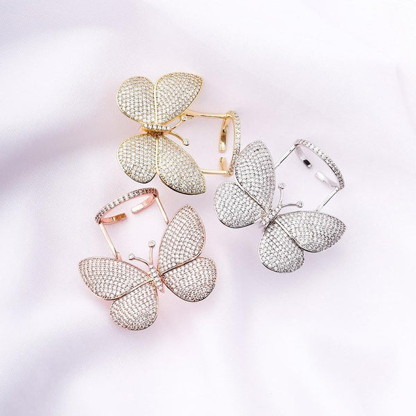 MOVEABLE BUTTERFLY RING 14K - ICECI