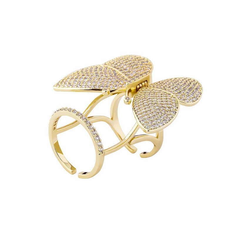 MOVEABLE BUTTERFLY RING 14K - ICECI