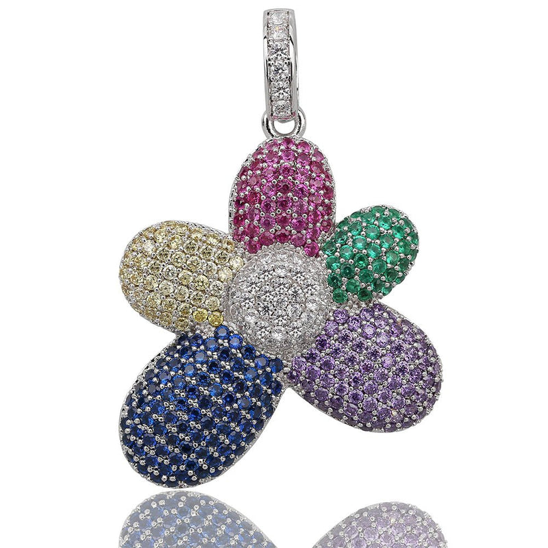 Multi-Color Flower Pendant 14K - ICECI