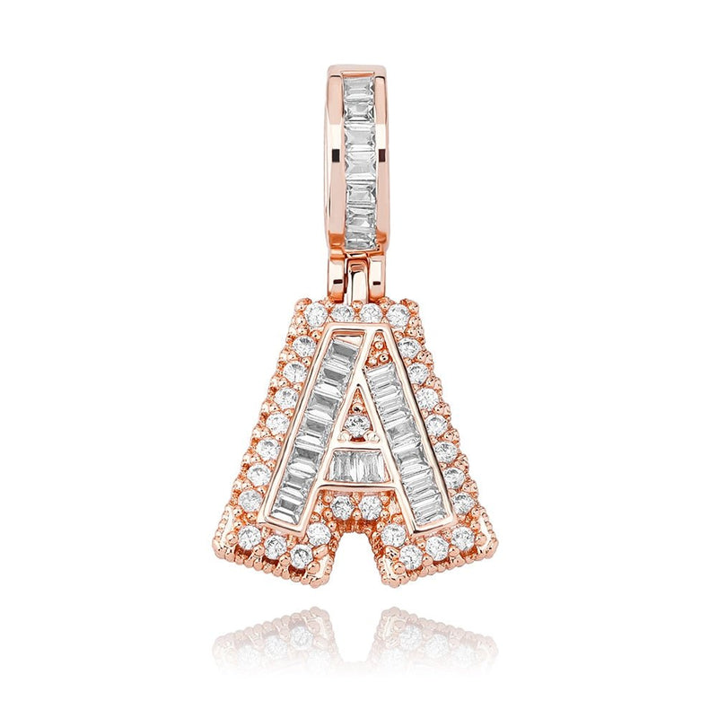 Multi-Layer Baguette Letter Pendant 14K - ICECI